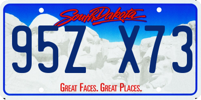 SD license plate 95ZX73