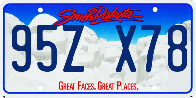 SD license plate 95ZX78