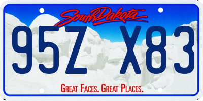 SD license plate 95ZX83