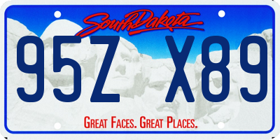 SD license plate 95ZX89