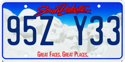 SD license plate 95ZY33