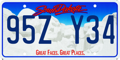 SD license plate 95ZY34