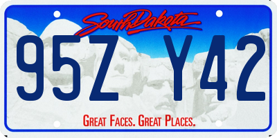 SD license plate 95ZY42