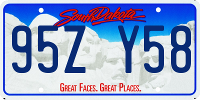 SD license plate 95ZY58