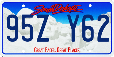 SD license plate 95ZY62