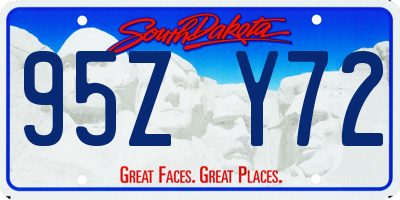 SD license plate 95ZY72