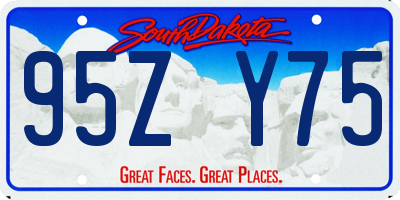 SD license plate 95ZY75
