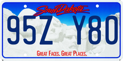 SD license plate 95ZY80