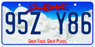 SD license plate 95ZY86