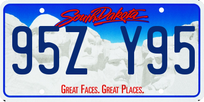 SD license plate 95ZY95