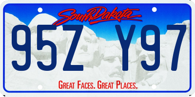 SD license plate 95ZY97
