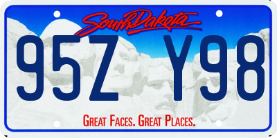 SD license plate 95ZY98