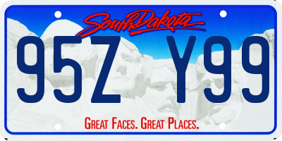 SD license plate 95ZY99