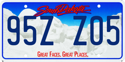 SD license plate 95ZZ05