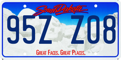 SD license plate 95ZZ08