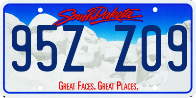 SD license plate 95ZZ09