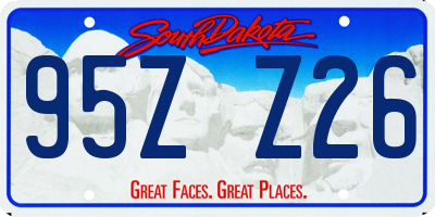 SD license plate 95ZZ26