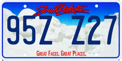 SD license plate 95ZZ27
