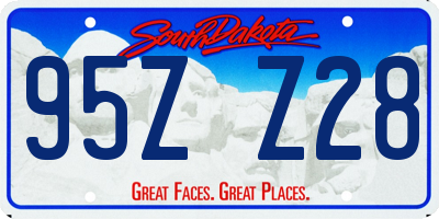 SD license plate 95ZZ28