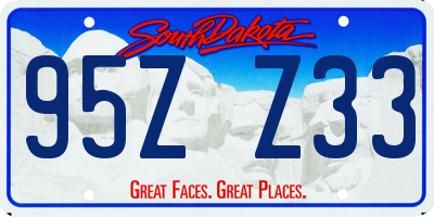 SD license plate 95ZZ33