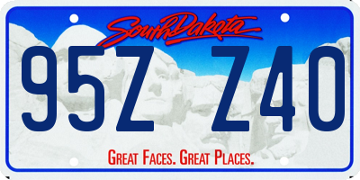 SD license plate 95ZZ40