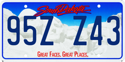 SD license plate 95ZZ43