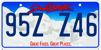 SD license plate 95ZZ46