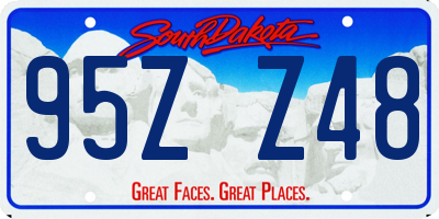 SD license plate 95ZZ48