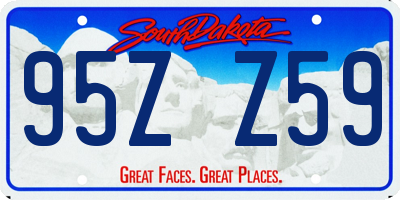 SD license plate 95ZZ59