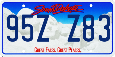 SD license plate 95ZZ83