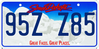 SD license plate 95ZZ85