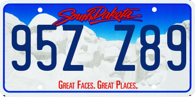 SD license plate 95ZZ89