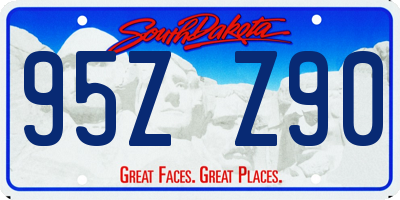 SD license plate 95ZZ90