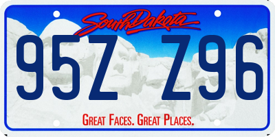 SD license plate 95ZZ96