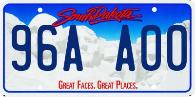 SD license plate 96AA00
