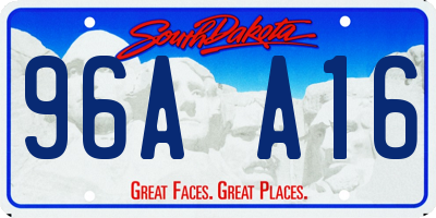 SD license plate 96AA16