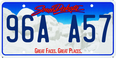 SD license plate 96AA57