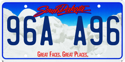 SD license plate 96AA96