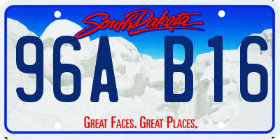 SD license plate 96AB16