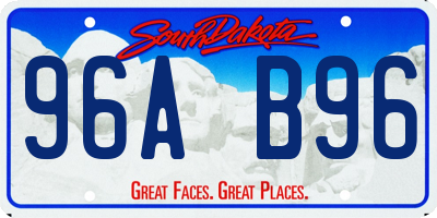 SD license plate 96AB96