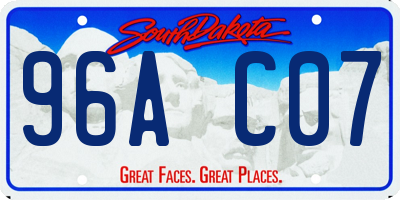 SD license plate 96AC07