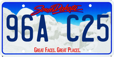 SD license plate 96AC25