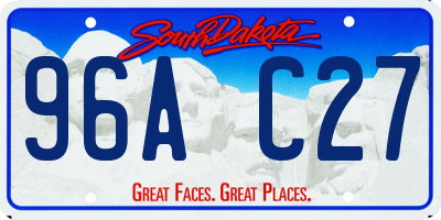 SD license plate 96AC27