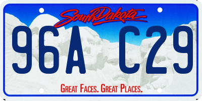 SD license plate 96AC29
