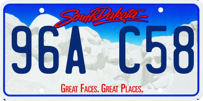 SD license plate 96AC58