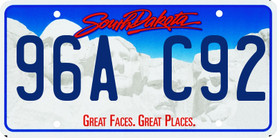 SD license plate 96AC92