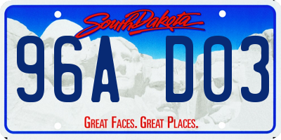 SD license plate 96AD03