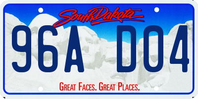 SD license plate 96AD04