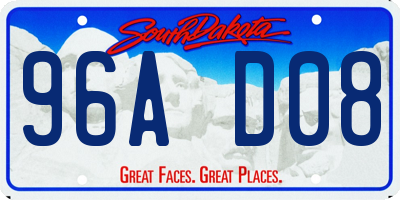 SD license plate 96AD08