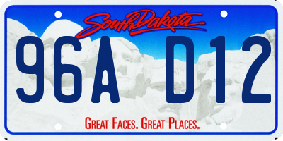 SD license plate 96AD12